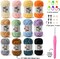 12-Pack Multicolor Chenille Crochet Yarn Kit – Fluffy Chunky Velvet Yarn for Crochet & Knitting, Soft Polyester Baby Yarn for Amigurumi, Blankets & DIY Crafts (100g / 87 yds Each) with Crochet Hook, Stitch Markers & Safety Eyes